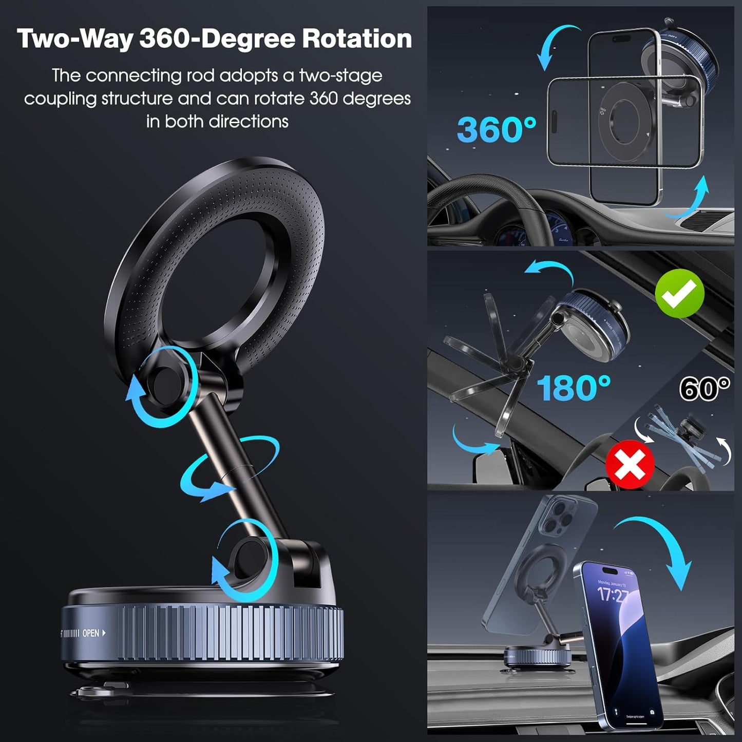 Magnet Hold | Soporte para Celular con Ventosa